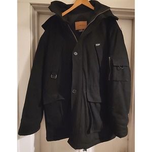Vintage Veezy Wool Blend Russian Winter Parka Zipper, Buttons, Patch Pockets XL